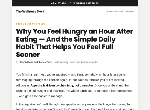 Feel Full Sooner advertorial