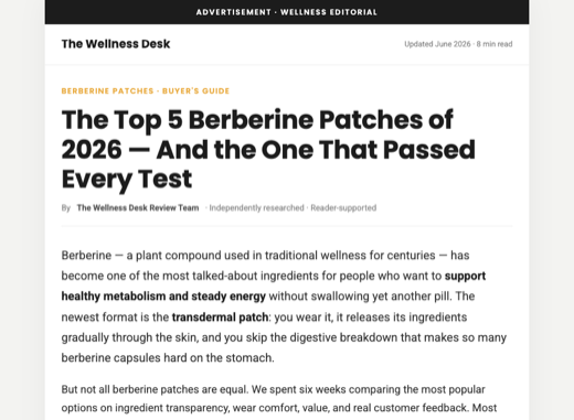 Top 5 Berberine advertorial