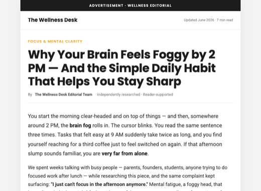 Brain Fog advertorial