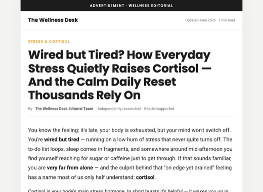 Stress and Cortisol advertorial