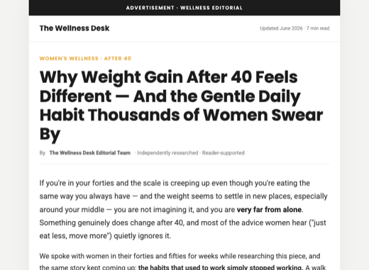 Weight Gain After 40 advertorial